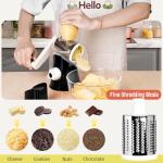 X Home Rotary Cheese Grater with 3 Blades