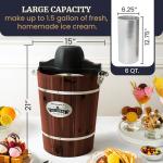 Electric Ice Cream Maker with Vintage Walnut Bucket
