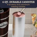 Electric Ice Cream Maker with Vintage Walnut Bucket