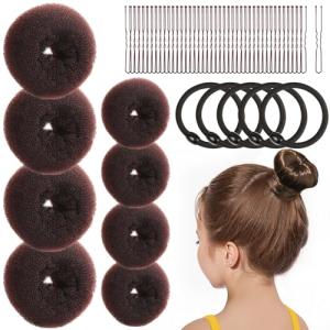 FANDAMEI Kids Hair Bun Maker Set, 4PCS