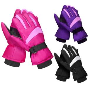 Tarpop Women's Waterproof Ski Gloves - 3 Pairs