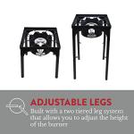 Propane Single Burner Camp Stove with Adjustable Leg