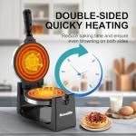 Rotating Belgian Waffle Maker with Adjustable Browning