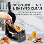 Rotating Belgian Waffle Maker with Adjustable Browning