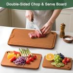 Bamboo Cutting Board with Juice Grooves & Handles