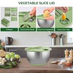 SUSTEAS Large Stainless Steel Salad Spinner and Slicer