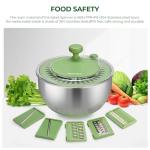 SUSTEAS Large Stainless Steel Salad Spinner and Slicer