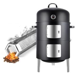 Realcook Vertical Charcoal Smoker BBQ Grill Combo