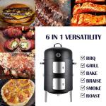 Realcook Vertical Charcoal Smoker BBQ Grill Combo