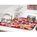 Floral Red Dish Drying Mat - Original 425201