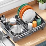 Expandable Dish Drying Rack with Drainboard, Gray