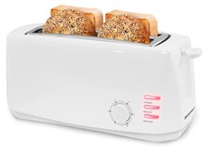 Elite Gourmet Long Slot 4-Slice Toaster, White