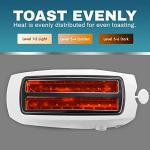 Elite Gourmet Long Slot 4-Slice Toaster, White