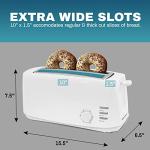 Elite Gourmet Long Slot 4-Slice Toaster, White
