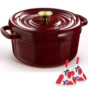 Overmont 5QT Enameled Cast Iron Dutch Oven