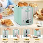 Azure Blue 2-Slice Toaster with LCD Display