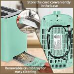 Azure Blue 2-Slice Toaster with LCD Display