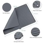 Large Silicone Dish Drying Mat with Drain