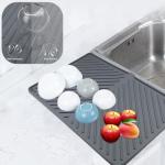 Large Silicone Dish Drying Mat with Drain