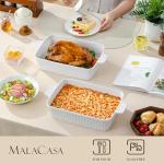 MALACASA 4.4 QT Ceramic Baking Dish with Rack