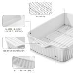 MALACASA 4.4 QT Ceramic Baking Dish with Rack