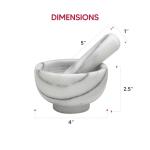 HIC Solid Marble Mortar and Pestle Set