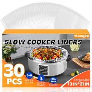 30 Pack Disposable Slow Cooker Liners, Large Size