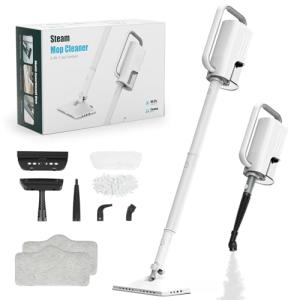 6-in-1 Rotating Steam Mop with Removable Tank