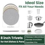 KITLAB 8 Inch Heat Resistant Trivets Set of 6