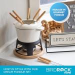 BIRDROCK HOME Cast Iron Fondue Pot Set