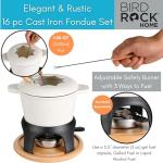 BIRDROCK HOME Cast Iron Fondue Pot Set