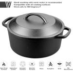 VORRINGARD 3qt Pre-Seasoned Cast Iron Dutch Oven
