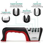 4-in-1 Knife Sharpener with Cut-Resistant Gloves