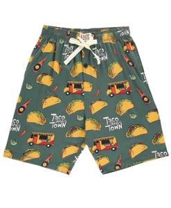Men's Taco Print Pajama Shorts - Sleepwear