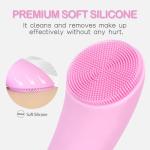 Rechargeable Silicone Facial Cleansing Brush with Heat Massage