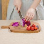 Wooden Cutting Board with Handles for Kitchen Use