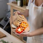 Wooden Cutting Board with Handles for Kitchen Use