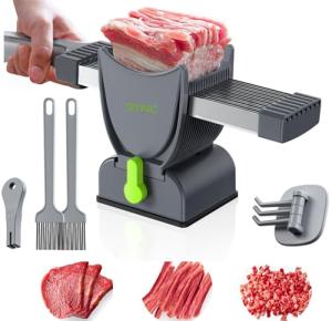 Adjustable Stainless Steel Meat Slicer with Block