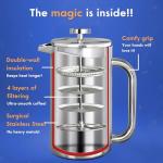 Ziruma Non-Toxic Stainless Steel French Press 34 Oz