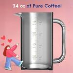 Ziruma Non-Toxic Stainless Steel French Press 34 Oz