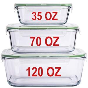 Extra Large Glass Food Storage Containers Set