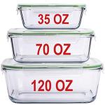Extra Large Glass Food Storage Containers Set