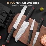 15-Piece High Carbon Stainless Steel Knife Set