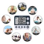 Dual Kitchen Timer with Magnetic Back and Memory