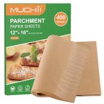 MUCHII 400 Pcs Precut Unbleached Parchment Paper Sheets