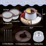 Electric Fondue Pot Set with 2 Pots