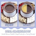 Electric Fondue Pot Set with 2 Pots