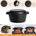 5Qt Cast Iron Dutch Oven for Baking & Cooking