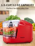 1.5-Cup One-Touch Electric Food Chopper - Red