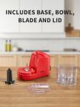 1.5-Cup One-Touch Electric Food Chopper - Red
